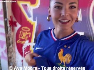 BUKKAKE GEANT - Salope Française Suce Des Inconnus pour l'Euro 2024 de Football