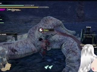 Monster Hunter Rise with Ver.r Nude/Futa Mods +18 Gameplay PL #2 - three busty trans girls