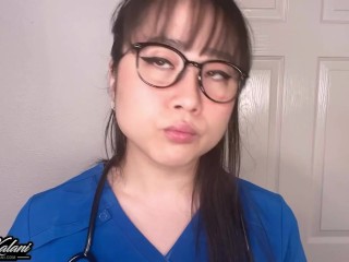 Asian Nurse Medical Exam & Cures Penis -ASMR Face Sitting