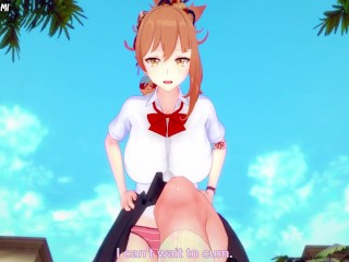 Genshin Impact Yoimiya Gives You A Footjob Hentai POV