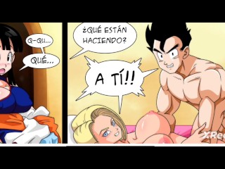 Android 18 es follada por Gohan ,monta su enorme polla y le acaba adentro