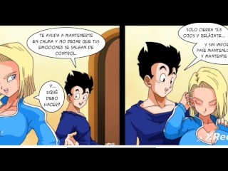 Android 18 es follada por Gohan ,monta su enorme polla y le acaba adentro