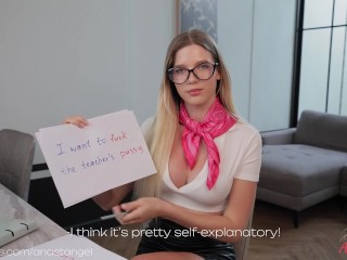 from learning to practice: fucked a horny English teacher and cum on her glasses | Anastangel