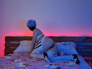 Ayanami Rei by Asuka Yang. Evangelion anime cosplay and unrealistic fucking with loud moans!