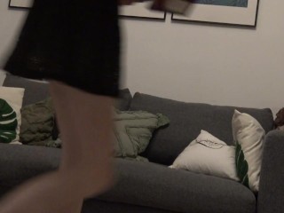 Skinny Petite Girlfriend comes for a Porn Casting No Panties and Braless like this to show her Pussy