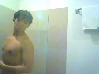 Let's pretend I'm your Asian boytoy in the shower. You can touch me anywhere.
