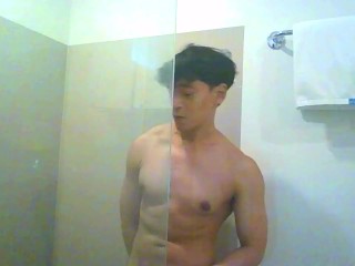 Let's pretend I'm your Asian boytoy in the shower. You can touch me anywhere.
