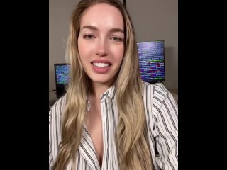 Look! Hot blonde girl drops her phone. Wait for it!