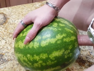 Cute Tgirl Creampies Her Watermelon