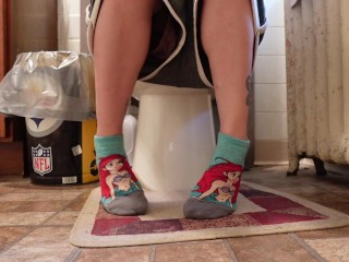 Stare at My socks as I use the bathroom