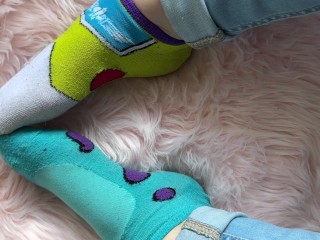 Mismatched socks and cute feet