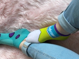 Mismatched socks and cute feet