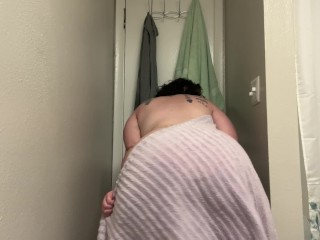 BBW Towel Drop Tease