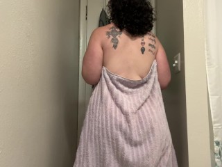BBW Towel Drop Tease