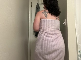 BBW Towel Drop Tease