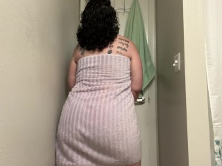 BBW Towel Drop Tease