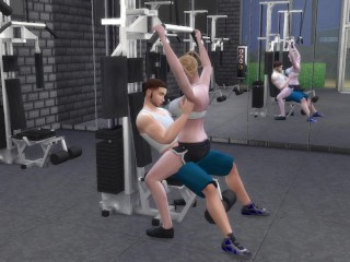 Gym slut get pounded: Sims 4