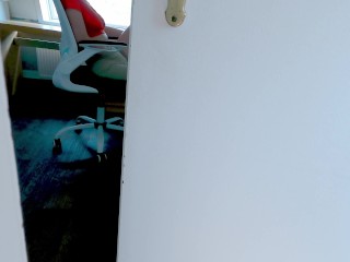 The annoying roommate in her tight shorts asks me to help with the furniture