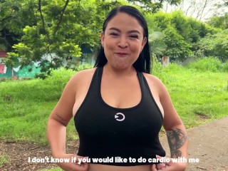 Fan finds busty Daniela Gomez and invites her to fulfill her fantasies outdoors in a public park.