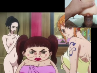 Nami And Nico Robin in the bath uncensored scene of Nami