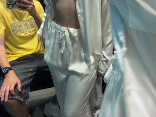 Risky sex - Hard FaceFuck 24yo Beauty in Mass Market Fitting Room - Eye Rolling Oral Creampie