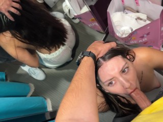 Risky sex - Hard FaceFuck 24yo Beauty in Mass Market Fitting Room - Eye Rolling Oral Creampie