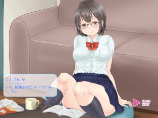 【一緒にヤろうよ!!実況(体験版)】勉強中に好きなめがね巨乳ちゃんにエッチなことしちゃうおさわりアニメーションエロゲー。