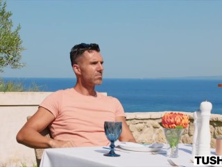 TUSHY Cute Petite Blonde Claire Gets DPed At Hotel Vixen