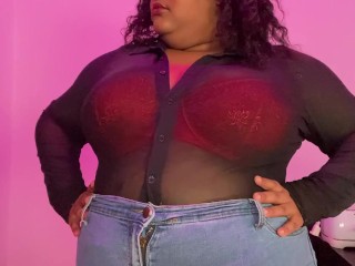 4K SHEER TRY ON | Lingerie + Transparent shirt | Will you cum on my boobs?