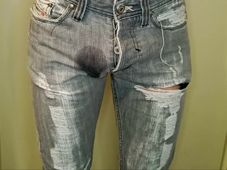 Peeing in my jeans. I was so desperate, so i peed my pants.