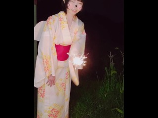 [climax] Yukata girl and fireworks, then blowjob, cowgirl, normal position Nakadashi...