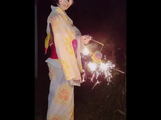 [climax] Yukata girl and fireworks, then blowjob, cowgirl, normal position Nakadashi...