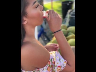 Coconuts And Cruising With Brunette Gal Malina Melendez