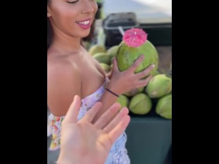 Coconuts And Cruising With Brunette Gal Malina Melendez