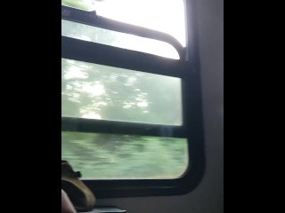 My friend masturbates me and I suck his cock travelling in a train with people