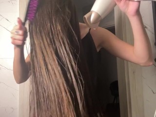 Diana's drying her hair - part 2