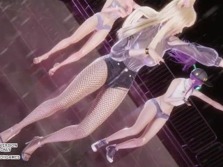 [MMD] MAMAMOO - ILLELLA Ahri Akali Seraphine Sexy Kpop Dance League of Legends Uncensored Hentai