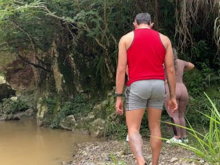 I go with my friend to the river and we end up sucking a stranger