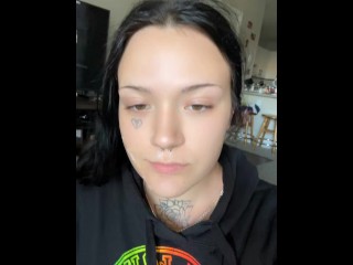 White girl smearing cum on face