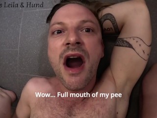 My dirty slut gets her reward after giving me a face sitting orgasm: pee in her mouth and piss play