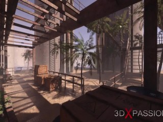 A young sexy busty hottie has anal sex with hot shemale in isolation chambers