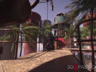 A young sexy busty hottie has anal sex with hot shemale in isolation chambers