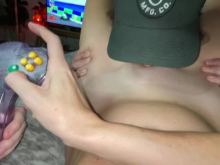 Mature Blonde Gamer Babe Gets Fingered, Blown, Eaten Out & Fucked Hard While Playing Mario Kart  POV
