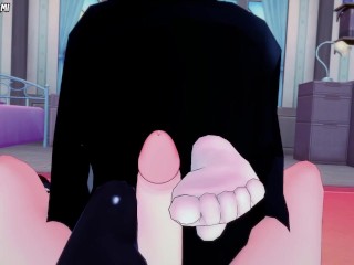 V-tuber Mori Calliope Gives You A Footjob Hentai POV