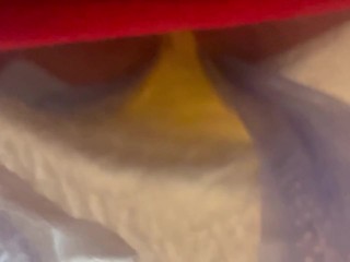 Peeing diaper POV from inside