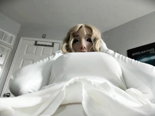 White Dress Nancy Pt3! POV of your masked rubber doll in white dress feeling her rubber pussy!