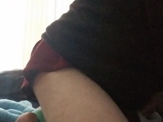 shy transfem humping stuffie to orgasm