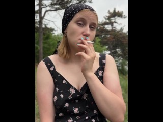 SMOKING AND FUCKING MYSELF WITH A LONG BLACK COCK