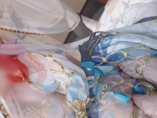 💚【aliceholic13】Genshin Nilou Cosplaying Passionate Kissing and Creampie Sex.