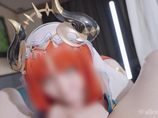 💚【aliceholic13】Genshin Nilou Cosplaying Passionate Kissing and Creampie Sex.